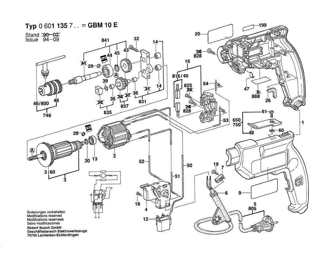 Bosch GBM 10 E Darbesiz Matkap 0 601 135 703