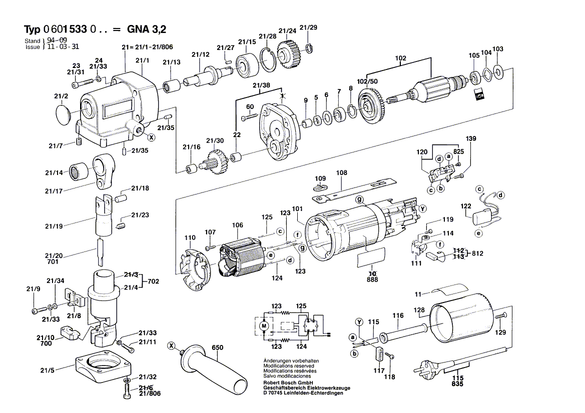 Bosch GNA 3,2 Sac Kesme 0 601 533 003